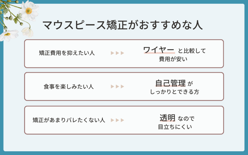 マウスピース矯正はこんな人におすすめ！